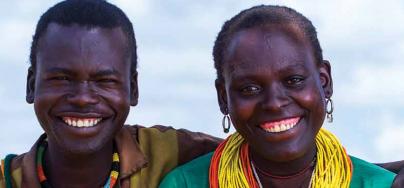 Woman and man from Uganda posing