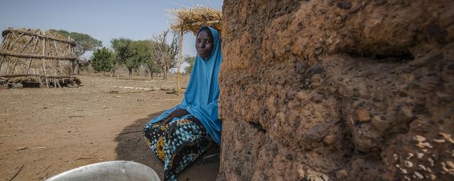Kadigueta Barry, 34, who fled the town of Barsalogho, in Burkina Faso, with her husband and four children, leaving everything behind.