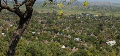 Overview of Kule camp, one of the seven refugee camps in Gambella in western Ethiopia.