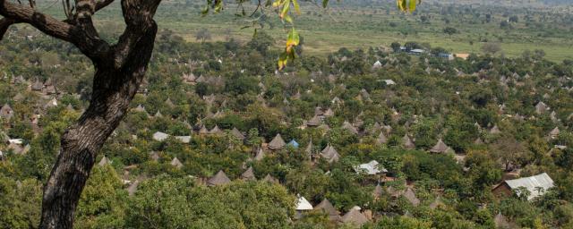 Overview of Kule camp, one of the seven refugee camps in Gambella in western Ethiopia.