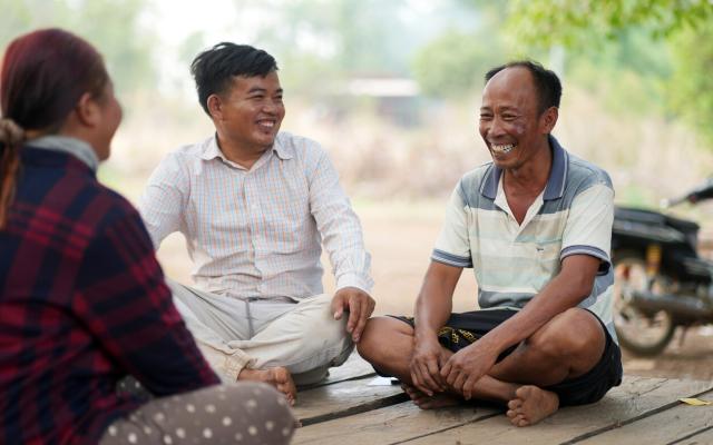 Chin Voleak is a farmer and the clean water station group leader. He takes care of the solar panels, tank system, and supports his community to gain better access to water.