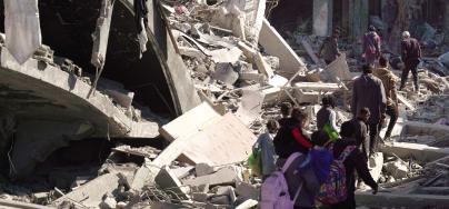 Children and their families are returning to their homes or the remains of their homes to check the status of their homes.
