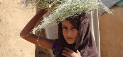 Asiha *, de 9 años, recoge leña todos los días para que su familia pueda cocinar. Cuando regresa a casa sin leña, la familia tiene que cocinar quemando botellas de plástico, "El olor a plástico hace que la comida sepa muy mal y no puedo comer", dice.