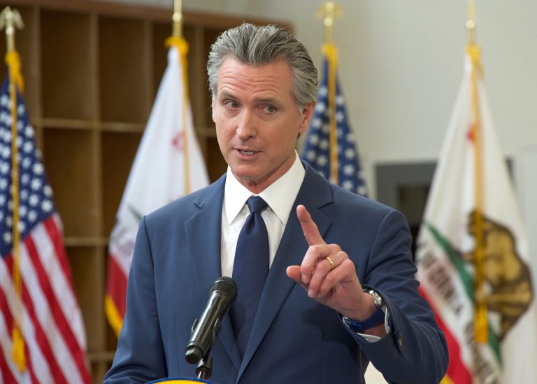 Turlock, CA - Jan 6, 2025: CA Governor Gavin Newsom speaking at a press conference regarding the California Jobs First project and previewing budget top lines for the upcoming fiscal yea — Photo by Sheilaf2002