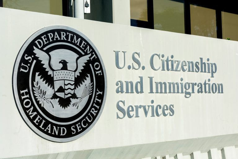 U.S. Citizenship and Immigration Services,USCIS field office in San Francisco Bay Area. USCIS is an agency of the U.S. Department of Homeland Security DHS - Santa Clara, California, USA — Photo by MichaelVi