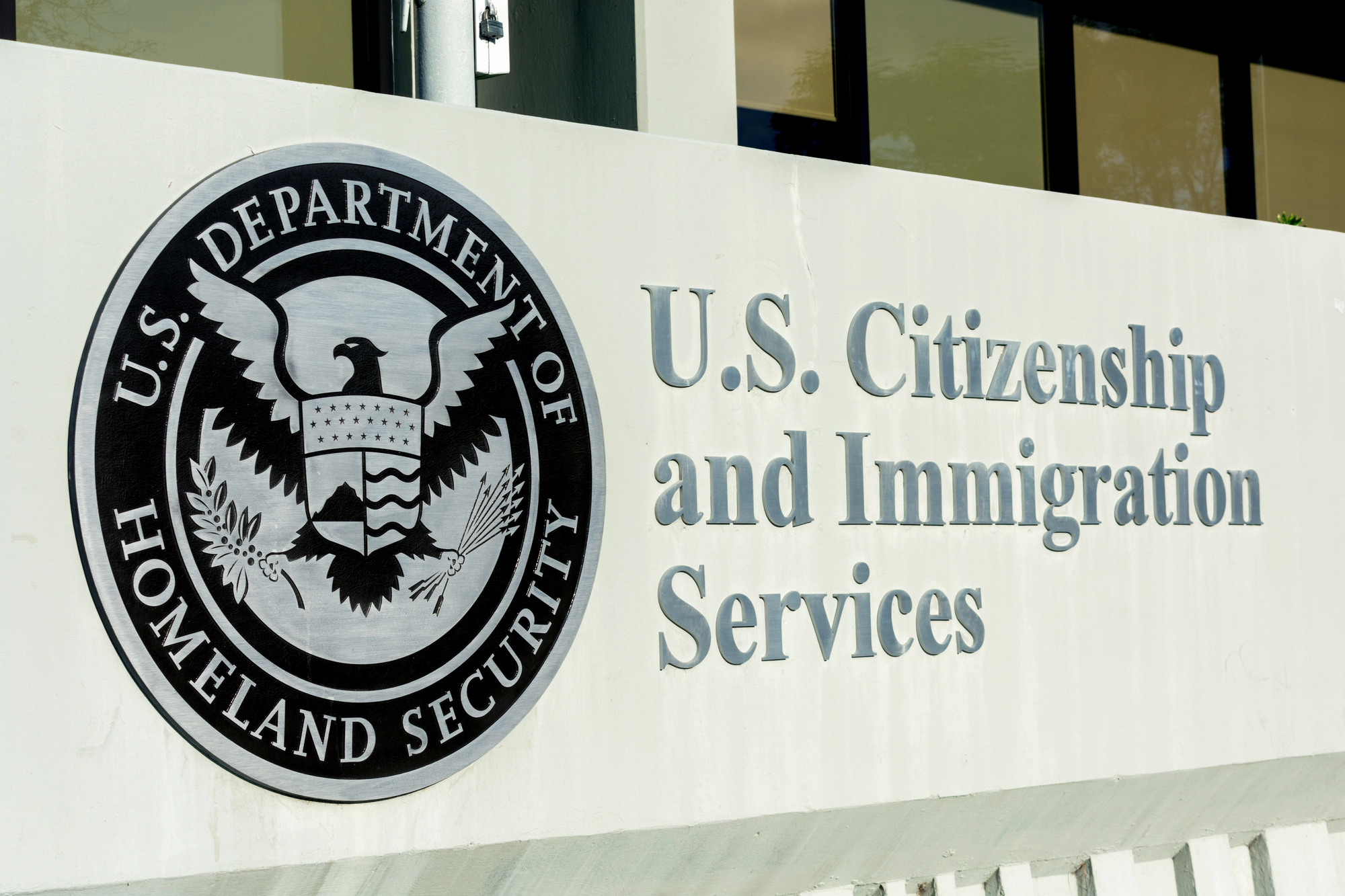 U.S. Citizenship and Immigration Services,USCIS field office in San Francisco Bay Area. USCIS is an agency of the U.S. Department of Homeland Security DHS - Santa Clara, California, USA — Photo by MichaelVi